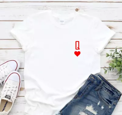 Buy Queen Of Hearts T Shirt, Womens, Unisex Tee - Queen Of Hearts Symbol Any Colour • 10.99£