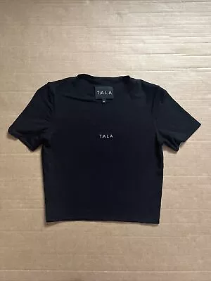 Buy TALA Double-Layered Cropped T-Shirt (Black, Size M/Medium) • 5.99£