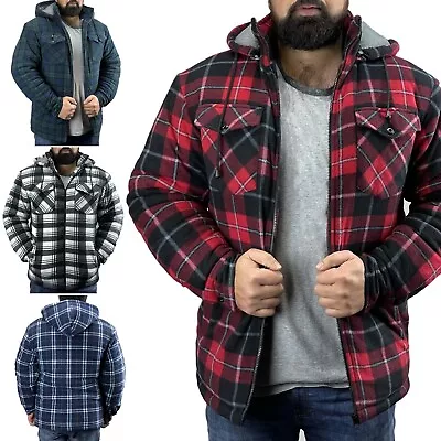 Buy Mens Game Richmond Sherpa Fur Lined Lumberjack Shirt - Fleece Hooded Work Jacket • 24.99£