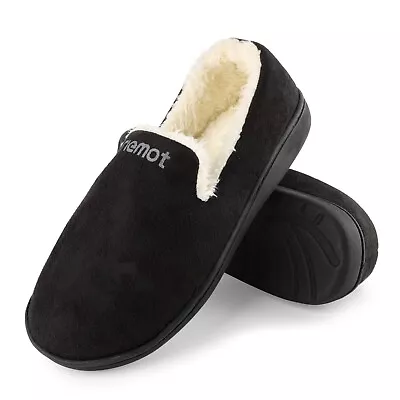 Buy Womens Memory Foam Loafer Slippers Ladies Faux Fur Lined Casual Warm Shoes Size • 14.98£