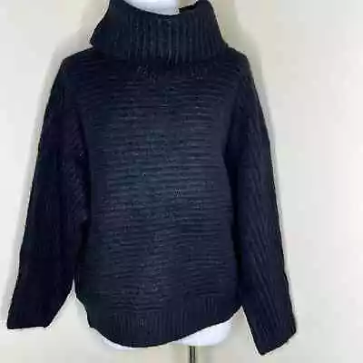 Buy NWT Leith Turtleneck Sweater XL Black Alpaca Blend Chunky Knit Dolman Sleeve  • 36.93£