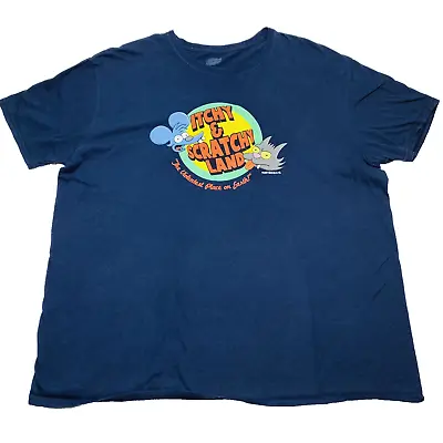 Buy The Itchy And Scratchy Show T Shirt  Size 2XL Blue  The Simpsons • 12.01£