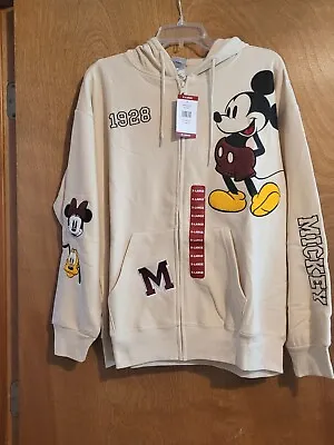 Buy Disney Mickey Mouse Character Full Zip Up Hoodie Size XL Goofy Minnie • 30.30£