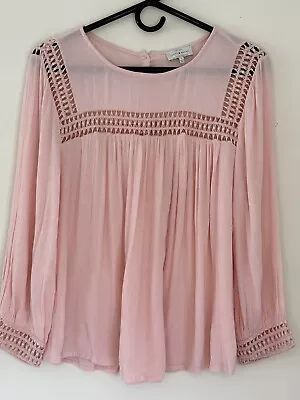 Buy Lucky Brand Peasant Top Tunic Blouse Pink Button Back Women Small • 0.78£