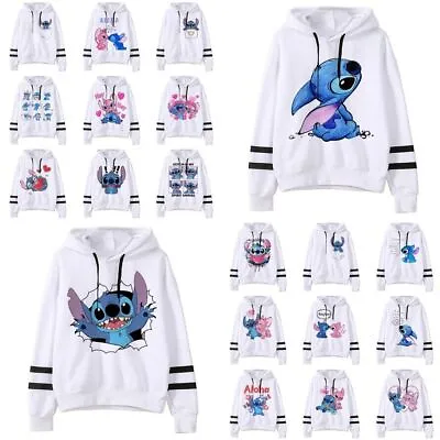 Buy Unisex Lilo & Stitch Disney Cartoon Hooded Sweatershirt Top Pullover Coat Gifts • 15.16£