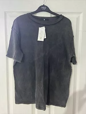 Buy V By Very Grey Over Washed Seamed T Shirt Size Large • 22.98£