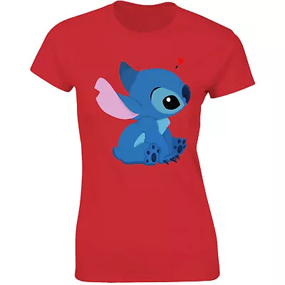 Buy Ladies T-Shirt Heart Lilo And Stitch Ohana Xmas Gift Womens Funny Tops • 8.99£