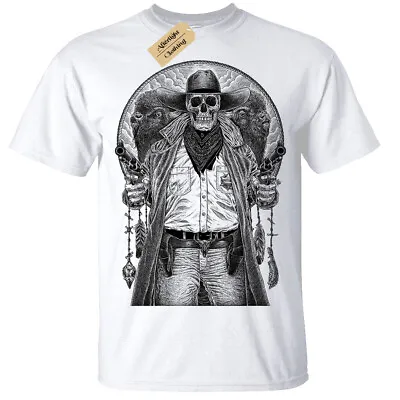Buy Undead Sheriff T-Shirt Mens Skull Skeleton Gothic Goth Rock Biker Punk • 11.95£