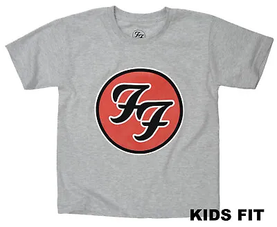 Buy Foo Fighters T SHIRT Official FF Logo Kids Boys Girls Licensed Rock Grey Tee NEW • 13.49£