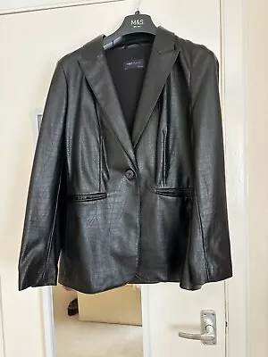 Buy Women’s M&S Faux  Crocodile Leather Blazer Jacket • 15£