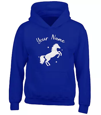 Buy Childrens Personalised Horse Riding Hoodie Kids Girls Equestrian Hoody Gift • 16.45£