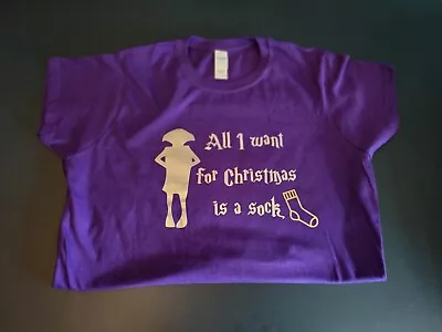 Buy Dobby Christmas Wish Harry Potter Ladies Fit T-shirt XL/12 • 10.99£