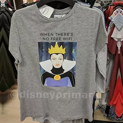 Buy Size 8 Disney Villains Bad Girls T-Shirt  WHEN NO FREE WIFI  The Evil Queen Top  • 14.99£
