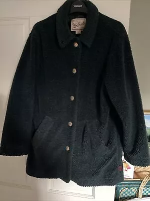 Buy Woolfich Vintage Dark Green Fleece Coat Jacket • 9.99£