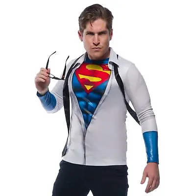 Buy Mens Official DC Superman Costume Top Adult Comic Superhero Fancy Dress T-Shirt • 17.92£