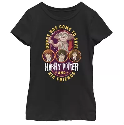 Buy Harry Pottery Trio Dobby  Has Come To Save Cartoon Girl's T-Shirt (Size M) • 6.29£