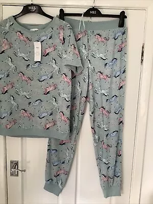 Buy M&S Ladies Sleep Well Unicorn Print Pyjama Set  Size 10 BNWT  • 12.99£