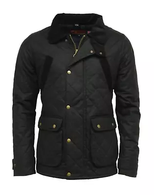 Buy Game Men's Oxford Quilted Wax Jacket Black Country Hunting Shooting • 58.95£