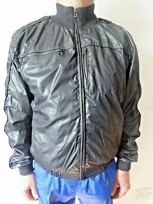 Buy Mens Very Shiny Nylon Black Light Weight Lined Jacket Size Large By Denim & Co • 10£