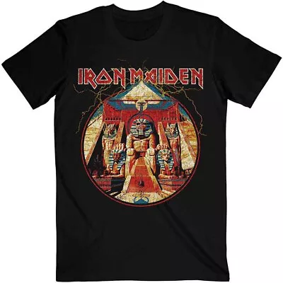 Buy Iron Maiden 'Powerslave Lightning Circle' Black T Shirt - NEW • 15.49£