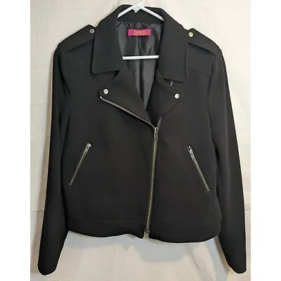 Buy Catherine Malandrino Women's Black Moto Jacket Size 14 • 16.06£