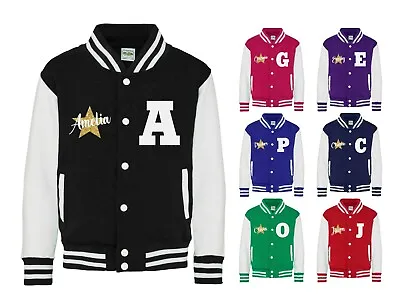 Buy Adults Personalised Name Initial Star Varsity Jacket College Letterman Baseball • 22.24£