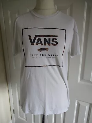 Buy Vans  Off The Wall - White Skateboard Print Short Sleeved Unisex T-shirt- Size M • 5£