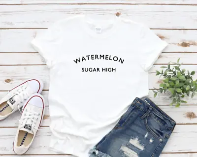 Buy Watermelon Sugar High - Ladies T Shirt Harry Styles Fan Music Teenager Top Black • 6.99£