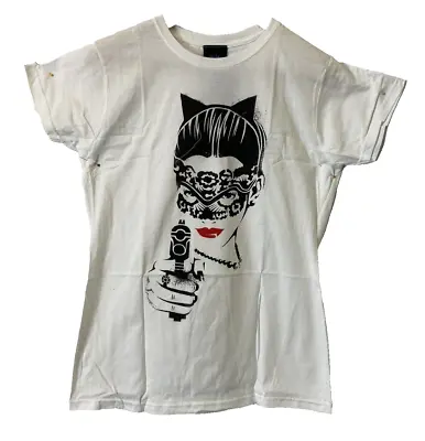 Buy Dark Knight Rises. Catwoman With Gun. T Shirt. Ladies XL. 100% Cotton. • 9.99£