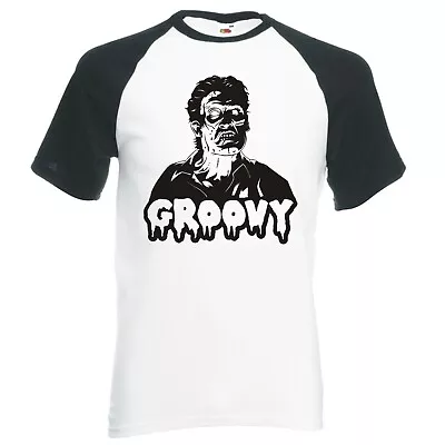 Buy Inspired By Evil Dead 2  Groovy  Raglan Baseball T-shirt • 14.99£