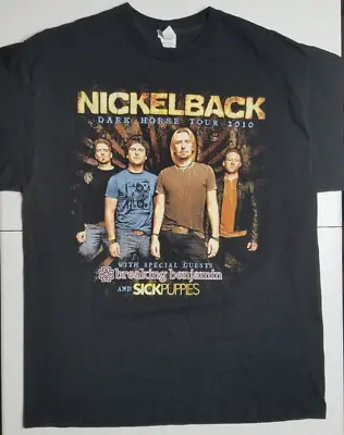 Buy Nickelback Dark Horse Tour 2010 Black Tee Shirt Men's Delta Pro Weight Large • 18.89£