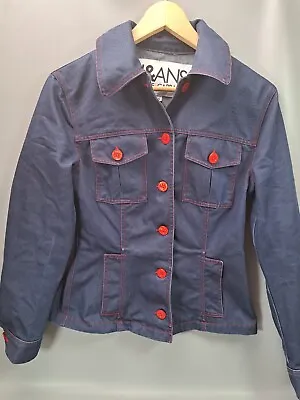 Buy Vintage Y2k Dolce And Gabbana Jeans Denim Fitted Jacket Blue Red Small Uk 8 10 • 85£