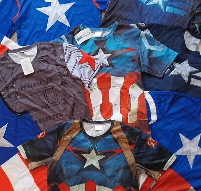 Buy Captain America Inspired Compression Tops Bundle Size Large • 20£