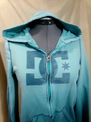 Buy DC Skater Hoodie Sweatshirt Women S Aqua Turquoise Blue Green Full Zip Skater LS • 16£