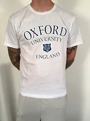 Buy Oxford University White Cotton T Shirt • 11.99£