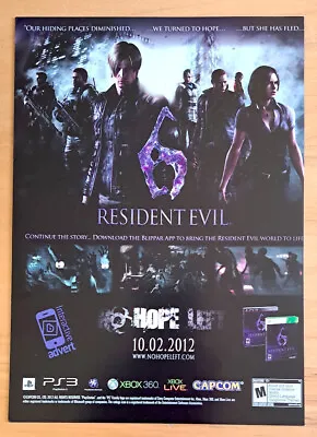 Buy Resident Evil 6 Xbox 360 & Playstation 3 Game Magazine Ad Advert • 10£