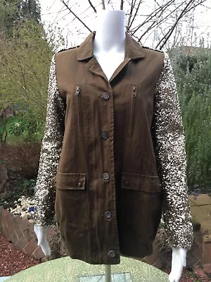 Buy VERA & LUCY Military Style Jacket With Sequin Sleeves Size S • 10£