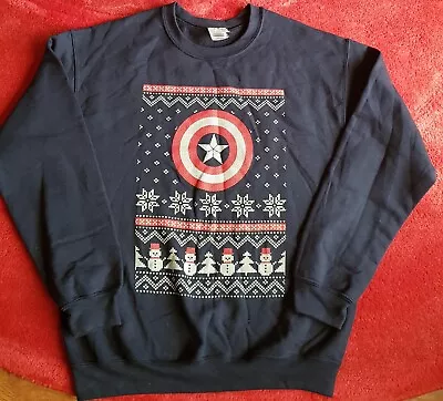 Buy Marvel Captain America Civil War Christmas Jumper Size M Medium Adult Sweatshirt • 4.99£