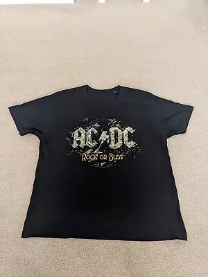 Buy Women's Gildan AC/DC Rock Or Bust Graphic Print T Shirt Size L • 9.75£