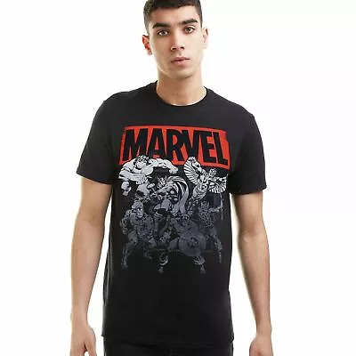 Buy Marvel Mens Avengers Collective T-shirt Black S-XXL Official • 13.99£