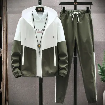 Buy Men Tracksuit Casual Hoodies Sets Jackets+Pants 2pcs Set Hip Hop Streetwear Suit • 68.26£
