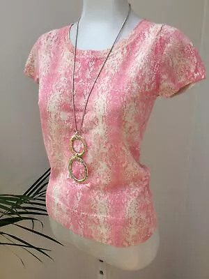 Buy Monsoon Pink Snake Print Design Soft Knitted Top T-shirt Jumper Size S Ex Con • 13.50£