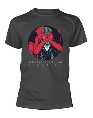 Buy Queens Of The Stone Age Villains Album Grey T-Shirt NEW OFFICIAL • 16.29£