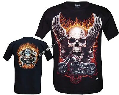 Buy Mens Ghost Rider Skull Motorbike Motorcycle Glow In The Dark Biker T Shirt S-3XL • 11.99£