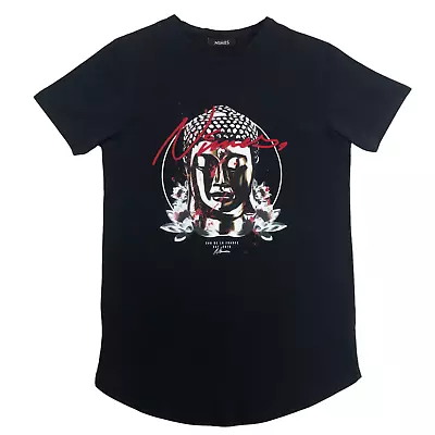 Buy Nimes Buddha Blood Splatter Script Heavy Embroidered Graphic T-shirt Black Med • 12.99£