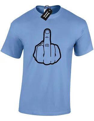 Buy Middle Finger Silhouette Mens T-shirt Funny Rude Design Swearing Joke Gift • 7.99£