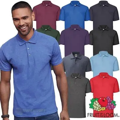 Buy Polo Shirts Mens Plain Tee T Shirt | All Colours Fruit Of The Loom 65/35 S-5XL • 12.99£