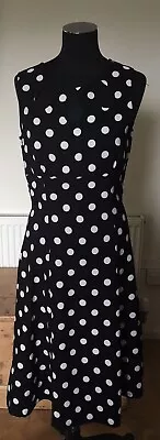 Buy Dancing Days By Banned Apparel ! Size S ( 10 ) ! Black Spotty Dress ! Vgc ! • 4.99£