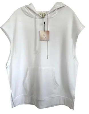Buy Happily Grey Women's Sleeveless Hoodie W/ Front Pocket Size L White • 18.89£