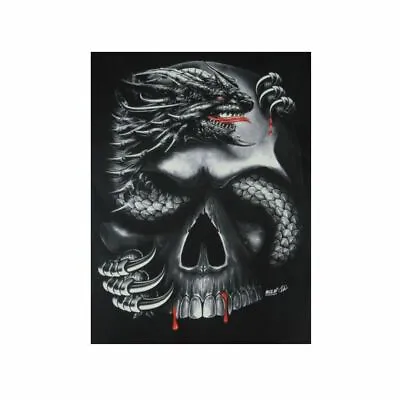 Buy Zip Up Hooded Sweatshirt Hoodie Printed Dragon Gothic Skull Grim Reaper M - 3XL • 38.55£
